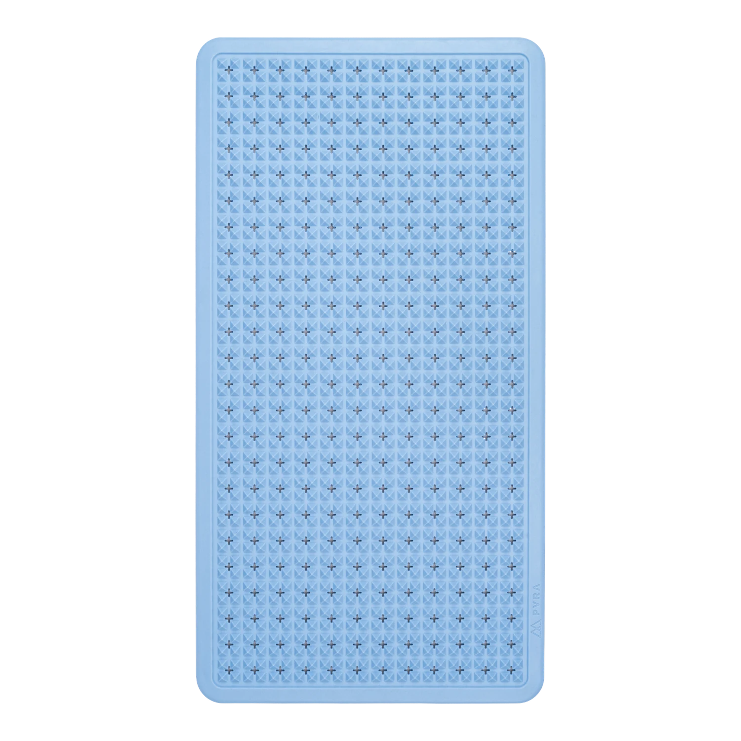 The blue PVRA acupressure mat seen from above